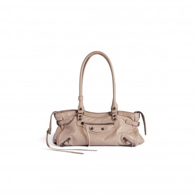 BALENCIAGA WOMEN'S LE CITY BAG EAST-WEST IN SESAME 8457042ABEK2914 (40*18*15cm) 